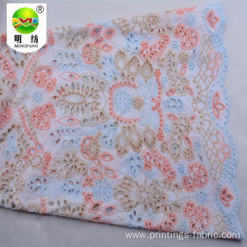 Wholesale 100% cotton eyelet embroidery lace fabric